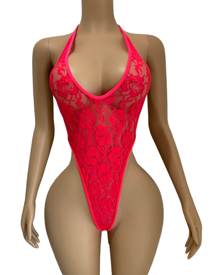 Red Lace Luna Bodysuit