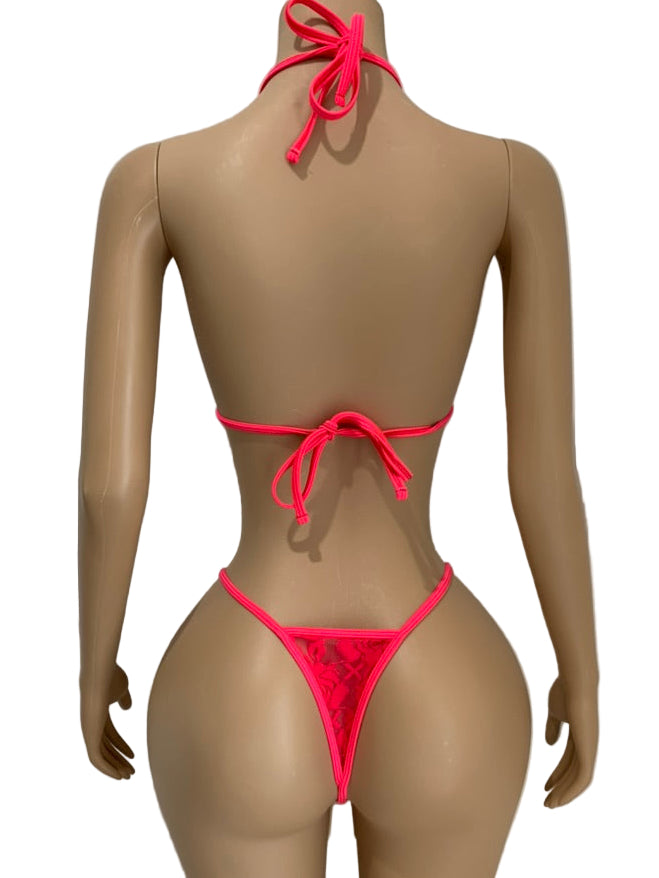 Red Lace Bikini Set