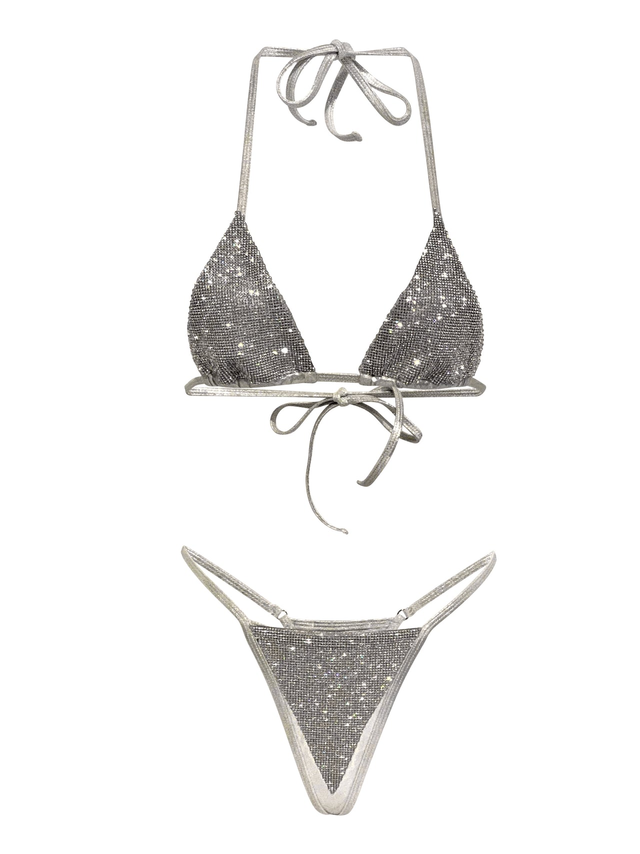Crystal Silver Bikini Set