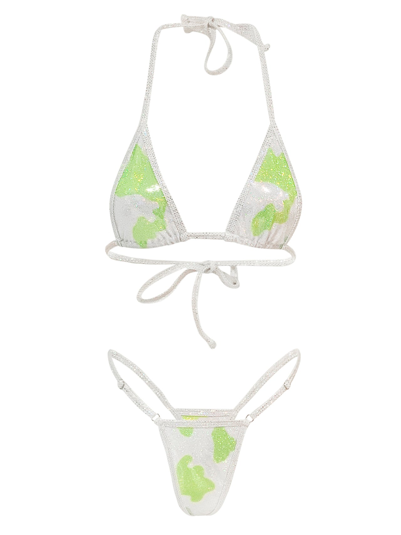 Clip Set Cow Print Lime