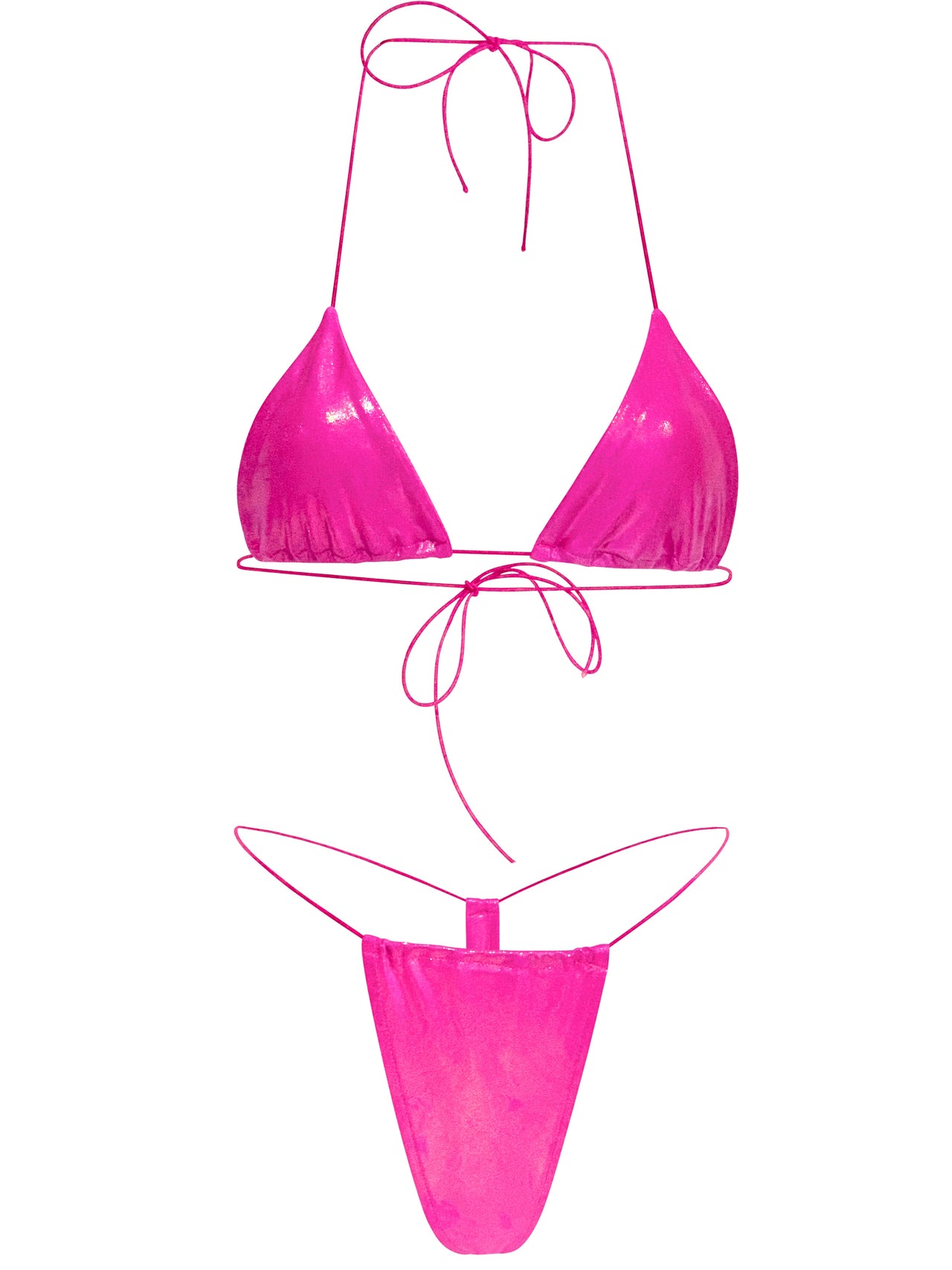 Hot Pink Shine Malibu Bikini Set
