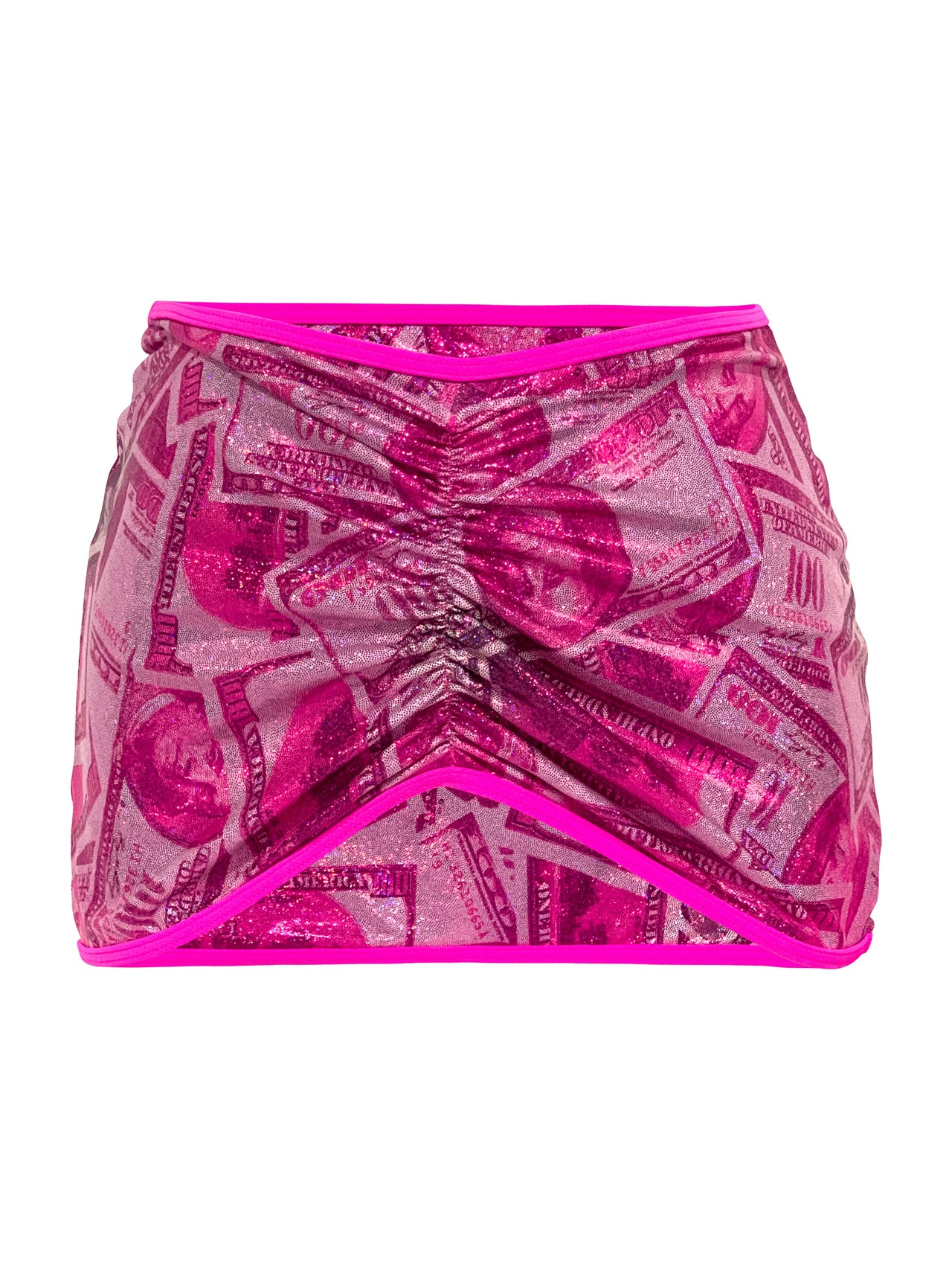 Money Ruched Mini Skirt