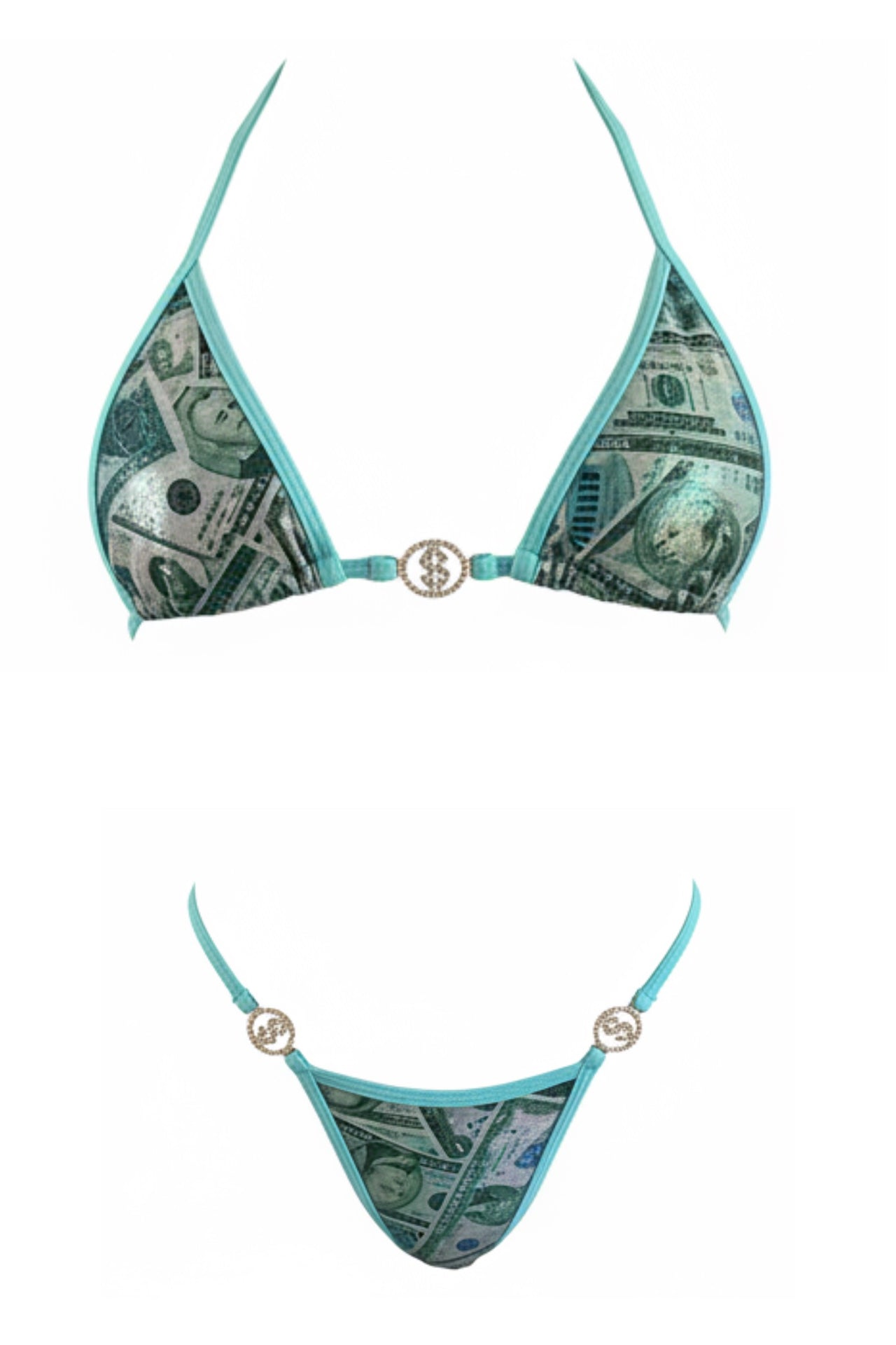Money Bikini Set Aqua